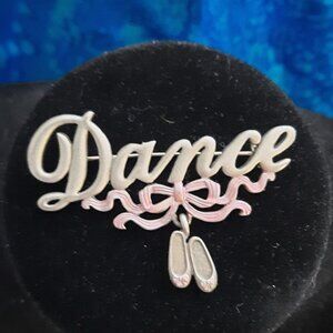 JJ Jonette Dance w/Ballet Slippers Brooch
